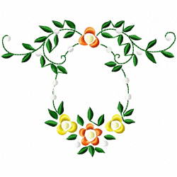 Flowers And Tree Embroidery Design 7